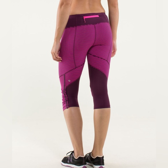 Lululemon Run: Hyperstripe For Your Life Crop Leggings Size 6 - Picture 1 of 6